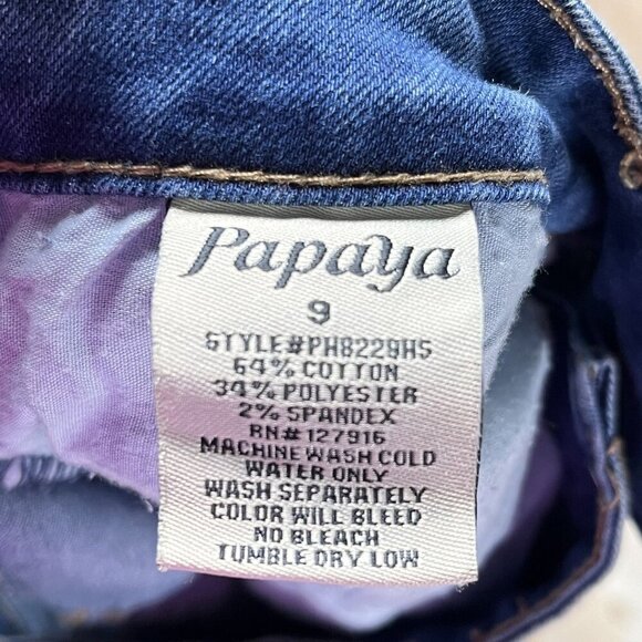 Papaya High-Rise Raw Hem Whisker Ripped Jeans Size 9 - Picture 4 of 7